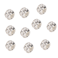 Miniatyrbillede 4 af 8: 10 stk. Rhinestone Hul Perle Rund Sølv DIY Tøj Vedhæng Sko Tilbehør