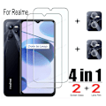 Miniatyrbild 1 av 5: 4 IN 1 HD Härdat Glas För Realme C20 Skärmskydd Lins Film