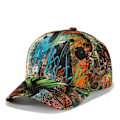 Miniatyrbild 5 av 5: Tryckt basebollkeps, Graffiti Unisex Snapback Hip Hop-hattar C Red