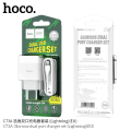 Miniatyrbild 5 av 5: hoco. C57A Europeisk standard PD+QC3.0 snabbladdare TYPE-C till