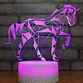 Miniatyrbild 4 av 8: Häst 3D optisk illusion nattlampa bordslampa fjärrkontroll