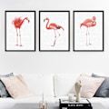 Miniatyrbild 2 av 8: Flamingo Väggkonst Canvas Tryck Affisch, Enkelt Mode Vattenfärg Konst Ritning Dek