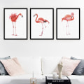 Miniatyrbillede 2 af 8: Flamingo Vægkunst Lærredstrykplakat, Enkelt Mode Vandfarve Kunsttegning Dec