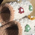 Miniatyrbillede 10 af 10: 3 ruller super chunky garn khaki grå sort farve hudvenlig bredt anvendt tykt strikkegarn til tørklæde sutsko tæppe