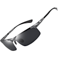 Pikkukuva 1 / 5: Miesten polarisoidut urheilu-aurinkolasit autoiluun, hiilikuitua, UV400-suojaus DC8277 Gunmetal Frame Grey Lens