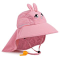 Miniatyrbild 1 av 2: Barn Solhatt UPF 50+ Pojke Flicka Skyddande Hatt Bred Brätte Strand Pink 2