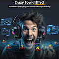 Miniatyrbillede 3 af 7: Gaming Headset til PC PS5 PS4 XboxOne, Gaming Hovedtelefoner med 50mm Drivere 3D Surround Sound, Støjreducerende Mikrofon, Bløde Memory Ørekopper & 4 Tilstande RGB