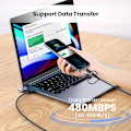 Miniatyrbild 6 av 7: PD 60W USB-C Multi Snabbladdningskabel Nylonflätad Sladd 5-i-1 3A USB/C till Typ C/Micro/Telefon Snabb Synkroniseringsladdare Adapter 1,2 meter Black
