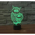 Miniatyrbild 4 av 8: Kreativ 3D uggla nattlampa USB-ström fjärrkontroll touch S