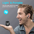 Pikkukuva 4 / 11: Langattomat nappikuulokkeet, Bluetooth 5.3 -kuulokkeet, stereobasso, Bluetooth-kuulokkeet korvan sisään, melunvaimennusmikrofoni, kuulokkeet IP7-vedenpitävät urheiluun, 32 tunnin toistoaika Black