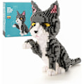 Miniatyrbild 1 av 6: Katt Mini Byggklossar Söta Djurset för Godispåsar, 1300 st Mikro Mini Byggleksak DIY 3D Tegelstenar Kit för Vuxna Barn, Jul Födelsedagspresent