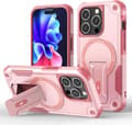 Magnetisk iPhone-etui med stativ, kompatibel med MagSafe, robust innebygd støtte, militærgradert fallbeskyttelse støtsikker for iPhone Pink iPhone 12  Pro