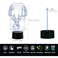 Miniatyrbild 5 av 7: 3D Illusion Lamp LED Deer Nattljus Djur Leksaker 7 Färg Ch