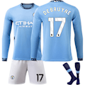Pikkukuva 1 / 2: 24-25 Manchester City Koti Pelipaita Pitkähihainen Jalkapallopaita Lasten Jalkapalloasu No.17 DE Bruyne XL