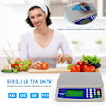 Pikkukuva 4 / 7: 30kg/1g Elektroninen keittiövaaka Ruostumaton teräs Digitaalinen ruoka-asteikko Laskentatase LCD-näytöllä Paristot mukana ja 6V virtalähde