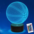 Basketball Natlampe, Ammonite 3D Illusionslampe 16 Farver
