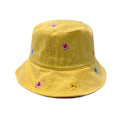 Miniatyrbild 1 av 4: Söt blommig broderad hinkhatt Dammode Casual Po Yellow