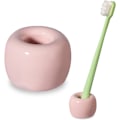 Miniatyrbillede 1 af 7: Elegant Mini Keramik Tandbørsteholder Stativ til Badeværelse Forfængelighed Bordplader, Pink Pink