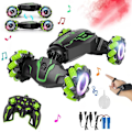 Miniatyrbilde 2 av 7: Oppgradert håndgestkontrollert RC Stuntbil med lys, musikk, spraytåke, gestkontrollert transformert bil, 360° spinn, terrengmonstertruck for gutter Green