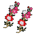 Miniatyrbillede 8 af 10: Blomster Patch 2 Blomster Lyse Farvet Polyester Special Mønster Broderet Patch til Tasker Tøj Nederdele Sko Rød
