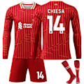 Miniatyrbild 1 av 5: Fotbollströja Set, Liverpool NO.14 Fotbollströja för Pojkar Flickor, Andningsbar Snabbtorkande Fotbollskostym, Långärmad set XL