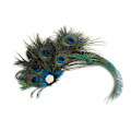 Miniatyrbild 1 av 5: Påfågel Fjäder Fascinator Klämmor Hårprydnad Huvudbonad Flapper Hårklämmor Kentucky Gatsby Tea Party Bröllop Derby Prestation för Kvinnor Grön