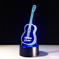 Miniatyrbild 2 av 7: Gitarr 3D Visuell Modell Illusion Lampa LED 7 Färgväxlande Nyhet Sovrum Nattlampa Musik Heminredning