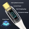 Miniatyrbilde 3 av 8: USB-C til Multiladerkabel, USAMS 100W 4FT 5A Type C til Type C Rask Laderledning med LED-skjerm 5-i-1 C/A til C/Micro/IP Synkroniseringsladeradapter White 2m