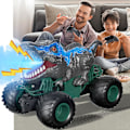 Miniatyrbilde 2 av 8: 2,4 GHz Dinosaur Fjernkontrollbil Leker for Barn Gutter, RC Dinosaur Bil Leker med Lys, Lyd, Spray, Innendørs Utendørs RC Bil Leker Gaver for Gutter