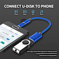 Pikkukuva 5 / 5: 2 in 1 USB C -kaapeli YACSEJAO Type C & Micro USB -kaapeli USB 3.0 -liitäntään Nopea lataus punottu johto OTG kaikille Android -laitteille Älypuhelimet，Tabletit，MP4 ja