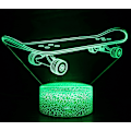 Miniatyrbilde 2 av 8: 3D Illusions Skateboard Nattlampe med 16 Fargeendringer, Berøringsfølsom Hvit Base med Fjernkontroll, Bursdagsgave til Gutter og Jenter