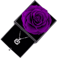 Miniatyrbild 4 av 5: Bevarad ros i presentförpackning med halsband - Bästa presenten till M