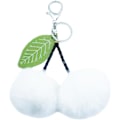 Miniatyrbilde 1 av 3: Pom Pom Nøkkelring Kunstig Pels Ball Nøkkelringer Fluffy Tote Anheng Bil Veske Sjarme Cherry White