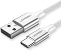 Miniatyrbillede 3 af 5: Flettet USB Type-C Lade- og Datakabel, Hvid, 1 meter