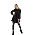 Miniatyrbillede 1 af 4: Ruffle Chiffon Elegant Mini Short Skirt Dresses(Black XL)