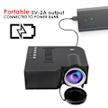Miniatyrbilde 1 av 10: UC28B Micro LED-projektor 1080P  Bærbar husholdningsprojektor 500Lumens 5V 2AAU-plugg 110~240V