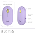 Miniatyrbillede 6 af 8: Logitech M350 Pebble trådløs mus med Bluetooth eller 2,4 GHz-modtager, lydløs, slank computermus med stille klik Purple