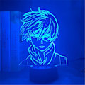 Miniatyrbild 4 av 7: Manga My Hero Academia Shoto Todoroki Figur 3D-lampa LED nattlampa Touch/Fjärrkontroll för barn pojkar sovrumsdekoration Akryl bordslampa