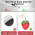 Miniatyrbillede 4 af 6: Læder nøgleringholder etui kompatibel med Apple AirTag, sød beskyttende Air Tag cover med nøglering, anti-scratch finder GPS tracker etui til Another Strawberry