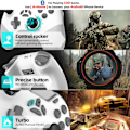 Miniatyrbild 3 av 7: Bluetooth-kontroller för Switch/PC/iPhone/Android/Apple Arcade MFi-spel/TV/Steam, Pro trådlös spelkontroll fjärrkontroll Gamepad med telefonklämma med L White