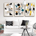 Miniatyrbild 1 av 6: 3D geometrisk lapptäcke väggkonst canvas tryck affisch, enkel abstrakt konst ritning