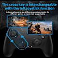 Miniatyrbilde 3 av 6: Bluetooth-kontroller for Switch/PC/Steam/Apple Arcade MFi-spill osv., Switch Pro-kontroller trådløs med justerbar dobbeltbevegelse, Turbo, makroer, 6-akser White