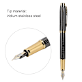 Miniatyrbillede 6 af 9: Metal Fountain Pen til Skrivebord, Kontor, Gave, 0,5 mm Spids, Sorte Striber