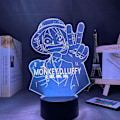 Miniatyrbild 3 av 7: One Piece Luffy 3D Illusionslampa med Smart Touch, RGB-effekt, USB-driven, Kreativ 3D Japansk Animelampa