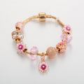 Miniatyrbild 4 av 4: Dam Charm Armband, Rosa Blomhänge Smycke Legering Orm Ben