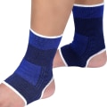 Miniatyrbild 1 av 7: 4 stycken/ 2 par barns ankelstöd kompressionsstrumpor för barn elastiska barn kompressionsstrumpor stickade ankelstöd stöd ankelstrumpa för jogging R Dark Blue 10-15 Years