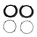 Miniatyrbilde 2 av 11: 7 tommers rund frontlyktmonteringsfeste, sett med metallring i svart, erstatning for Jeep Wrangler JK 2007 til 2017