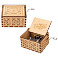 Miniatyrbillede 1 af 5: Træ Musikæske Happy Birthday Håndsving Retro Stil Holdbar Træ Lasergravering Musci Box til Børn Hjemmekontor
