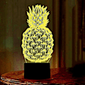 Miniatyrbilde 1 av 8: Ananas nattlys, Rquite Ananas nattlampe for barnerom, 3D optisk illusjonslampe med berøringsbryter