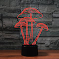 Miniatyrbild 3 av 5: 3D Nattlampa Svampar Illusion 7 Färgförändrande Touch Switch Bordsdekoration Lamp Acrylic Flat ABS Bas USB-kabel Födelsedagspresent Leksaker